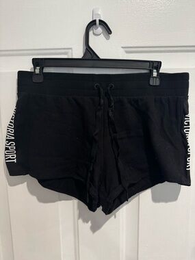 Victoria's Secret Black Sports Shorts with White Side Logo